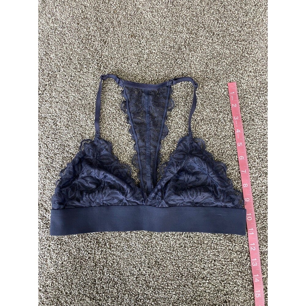 Victoria’s Secret PINK Lace Triangle Racerback Bralette Navy Blue L - Picture 4 of 6